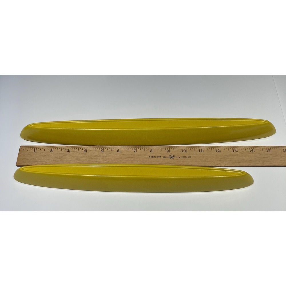 MCM Olive Boat Tray Melamine Melmac Yellow Set of 3 - Picture 14 of 15